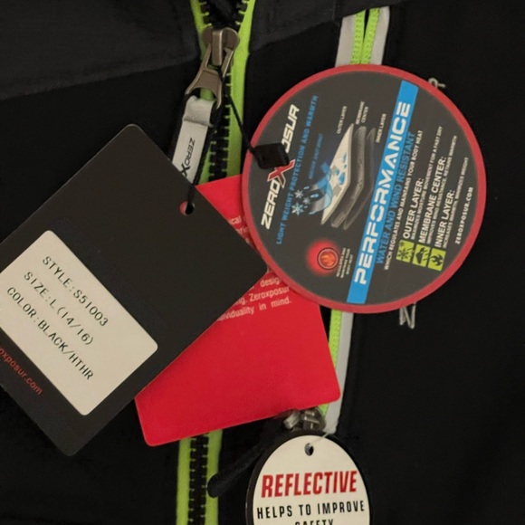 Boys ZeroXposur Soft Shell Jacket Hood reflective, water resistant, lined L14/16 - Picture 10 of 15